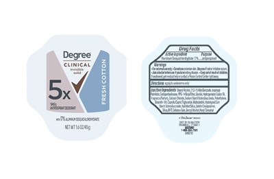 Label (Degree Clinical Invisible Solid Fresh Cotton 96h Antiperspirant Deodorant   Atwork)